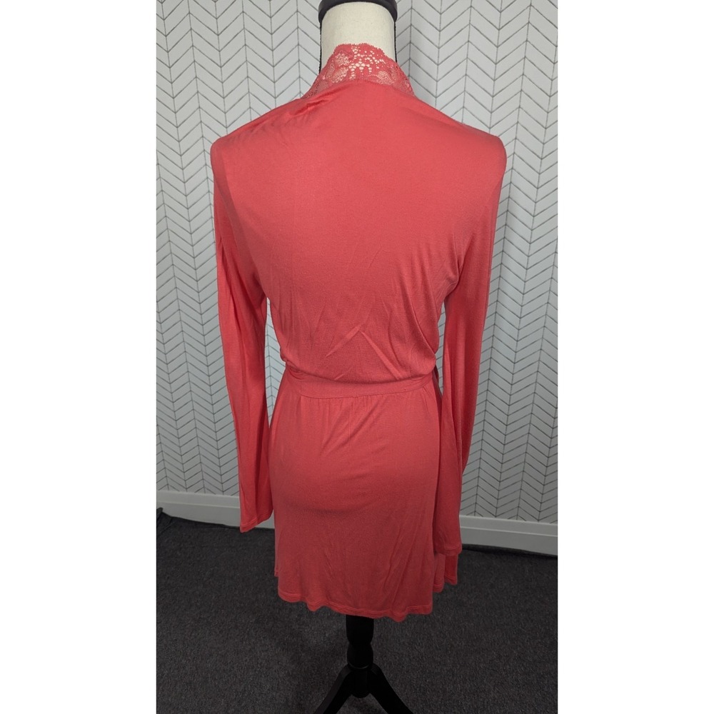 Eberjey Robe Women's Medium Coral‎ Lace Loungewear Boudoir Romantic Cottagecore - Picture 2 of 12